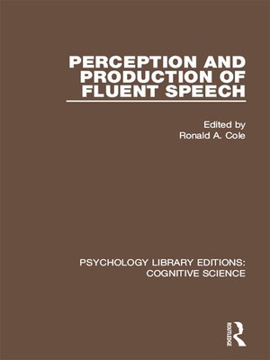 cover image of Perception and Production of Fluent Speech
